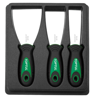 Набор шпателей из нержавеющей стали 3 предмета TOPTUL JGAT0301 Набор шпателей из нержавеющей стали 3 предмета TOPTUL JGAT0301